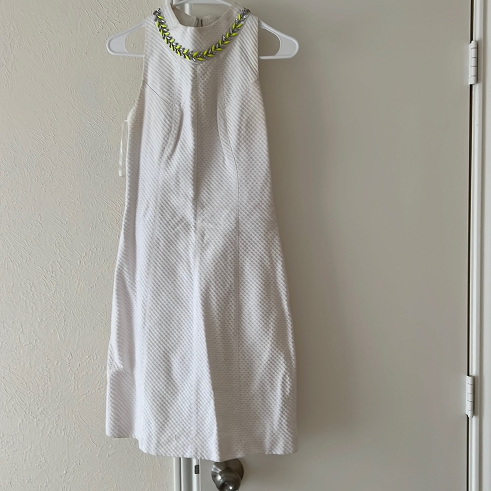 Ted Baker London White Dress with Gem Collar